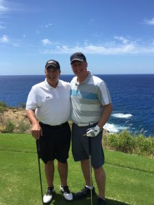 Jim Demidio (Muratec President) and Van Seretis (Premium Digital Managing Partner) playing golf at the 2015 Muratec Imagemakers Club Award Trip in Lana’l Hawaii. Jim Demidio (Muratec President) and Van Seretis (Premium Digital Managing Partner) playing golf at the 2015 Muratec Imagemakers Club Award Trip in Lana’l Hawaii.
